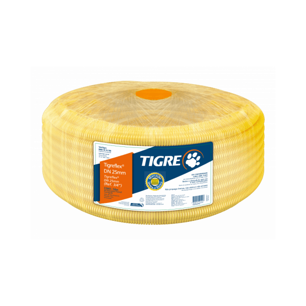 ELETRODUTO CORRUGADO FLEX AMAR.1' 32MM 25 M TIGRE 