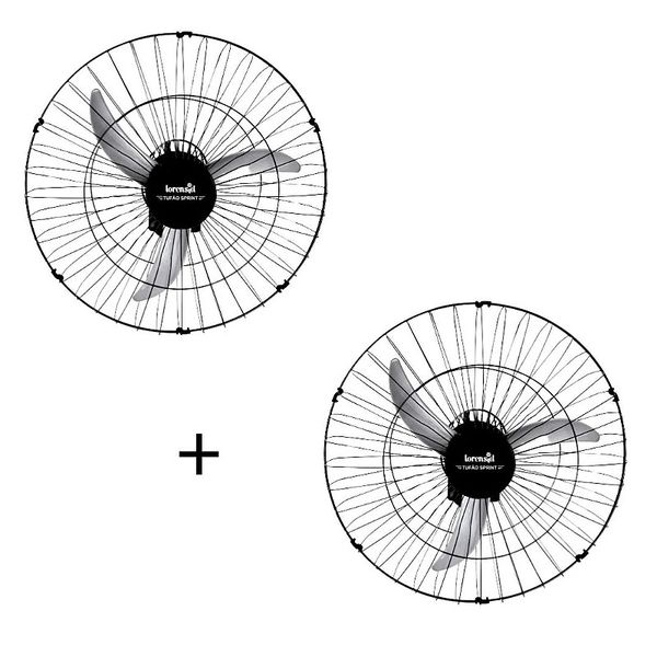 Kit 2 Ventilador de Parede Tufão Sprint 60 cm Oscilante | Bivolt | 155 W