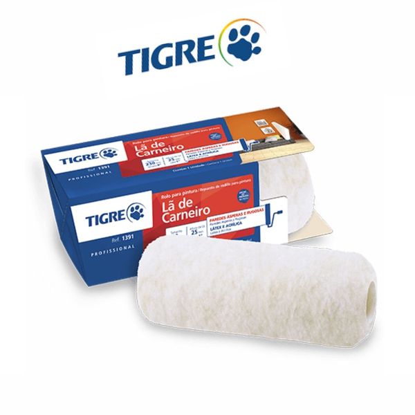 Rolo la carneiro 23cm pde aspe/rugosa tigre 