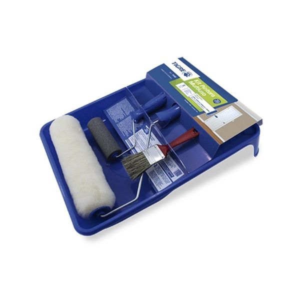 Kit Pintura Tigre Multiuso 5 pçs Rolo Pincel Bandeja 1540