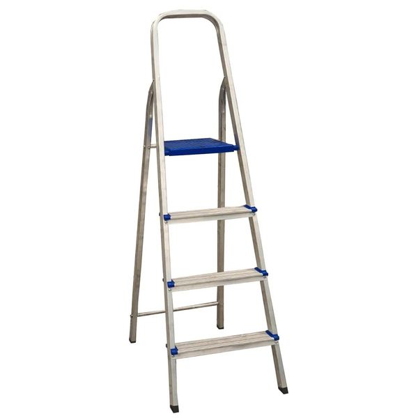 ESCADA DOMESTICA ALUMINIO 4 DEGRAUS REAL 