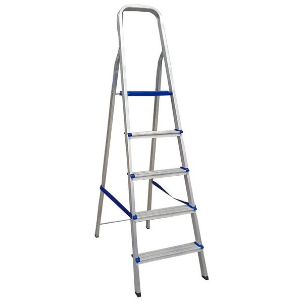 ESCADA DOMESTICA ALUMINIO 5 DEGRAU REAL 