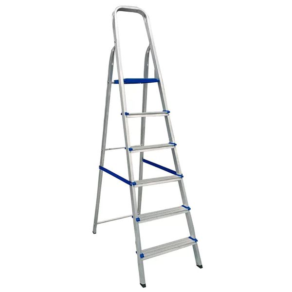 ESCADA DOMESTICA ALUMINIO 6 DEGRAU REAL 