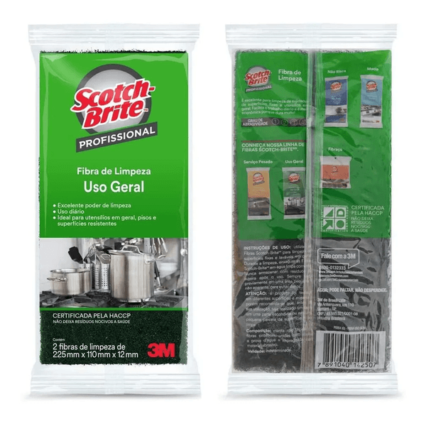 ESPONJA FIBRA LIMPEZA SERV. PESADO 110X225 C2 UN ORIGINAL 3M 