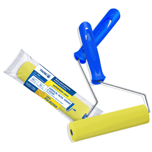 ROLO PINTURA ESPUMA AMARELA 15 CM TIGRE