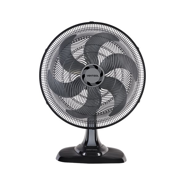 Ventilador de Mesa Preto Turbo 50cm 6 Pás Oscilante Ventisol