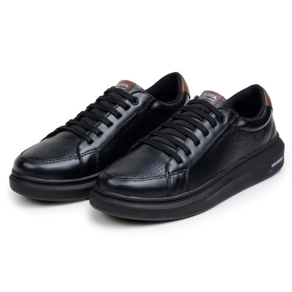 Sapatenis Masculino Leve Confortável Em Couro 100% Legitimo Parra Boots- Preto
