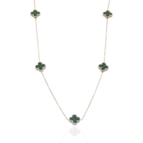 Colar Mini Trevos Verde Aço Inoxidável