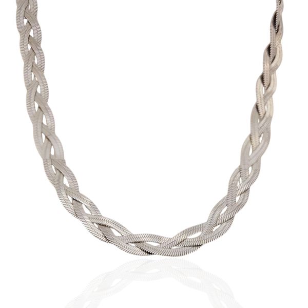 Colar Corrente Lacraia Trançado Aço Inoxidável 