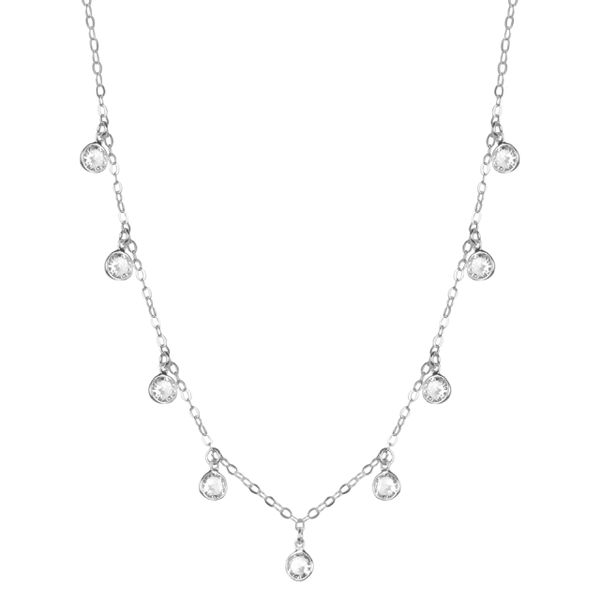 Choker Zircônias Penduradas Aço Inoxidável 