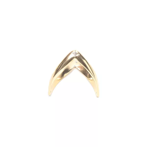 Anel Tubarão com Zircônia Banho de Ouro 18K