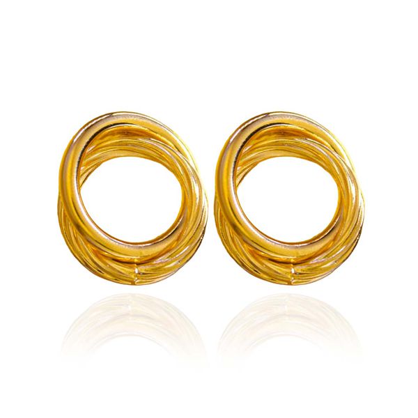 Brinco Círculos Entrelaçados Banhado a Ouro 18K