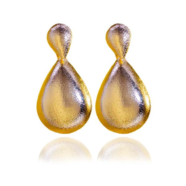 Brinco Gotas Texturizadas Banho de Ouro 18K