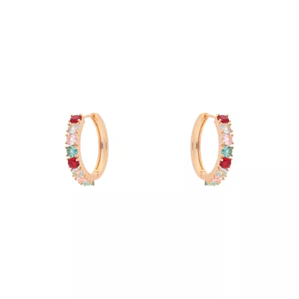 Brinco Argola Riviera Zircônias Coloridas By Kumbayá Joias