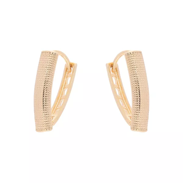 Brinco Argola em "V" Texturizada by Kumbayá Joias 