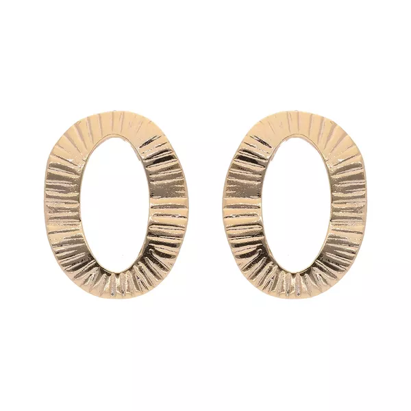 Brinco Oval Vazado Martelado By Kumbayá Joias