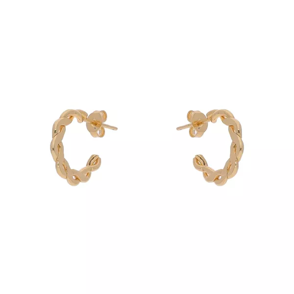 Brinco Meia Argola Pequena Trançada by Kumbayá Joias 