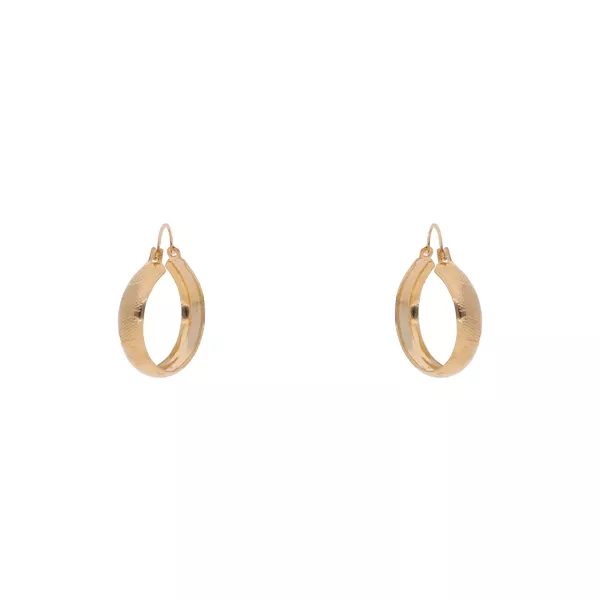 Brinco Argola Média Texturizada by Kumbayá Joias 