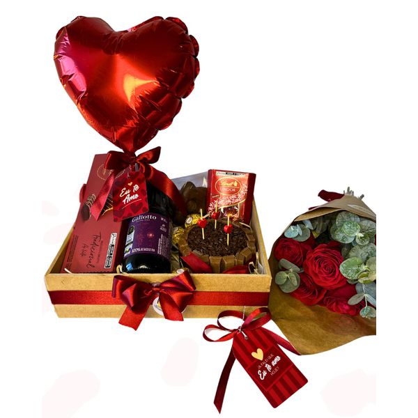 Box do Amor com Buquê 6 rosas