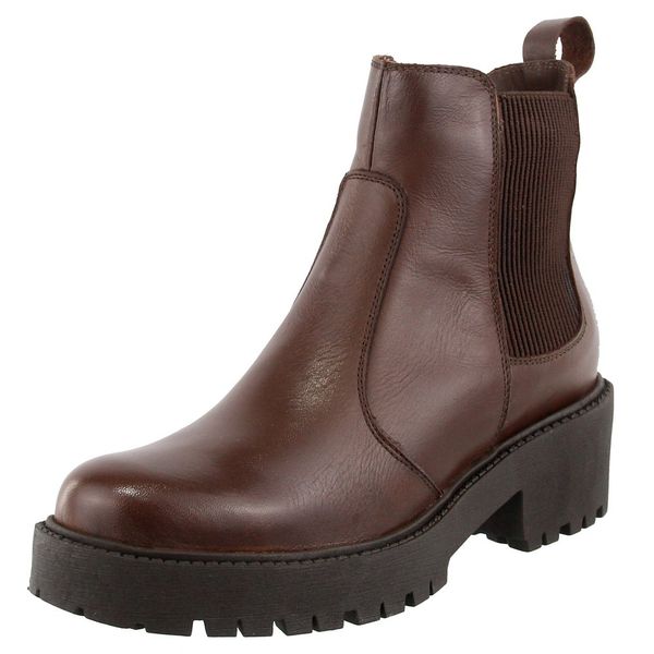 Coturno Chelsea Couro Legitimo Chocolate 