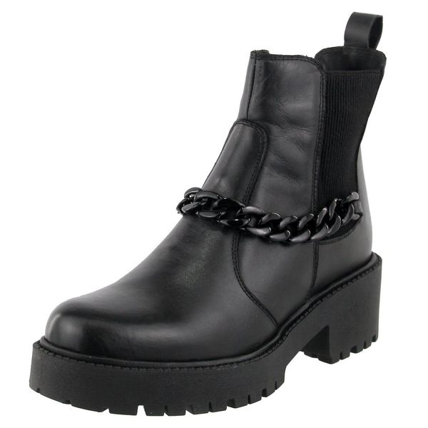 Coturno Chelsea Couro Legitimo Preto