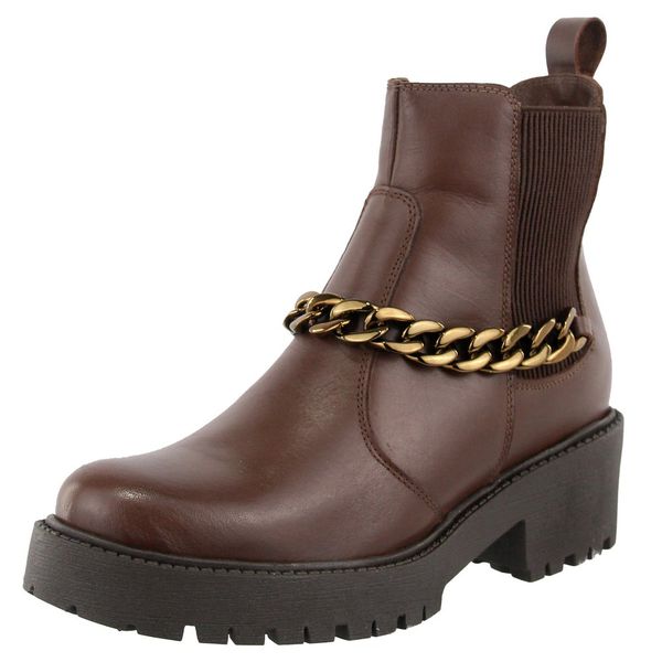 Coturno Chelsea Couro Legitimo Chocolate