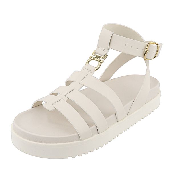 Sandália Flatform Gladiadora Virginia Off-White