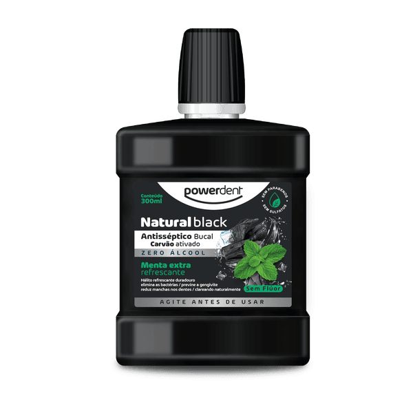 Antisséptico Powerdent Natural Black 300ml
