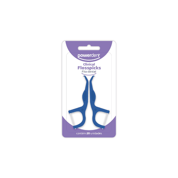 Fio Dental Powerdent Floss Picks 20un
