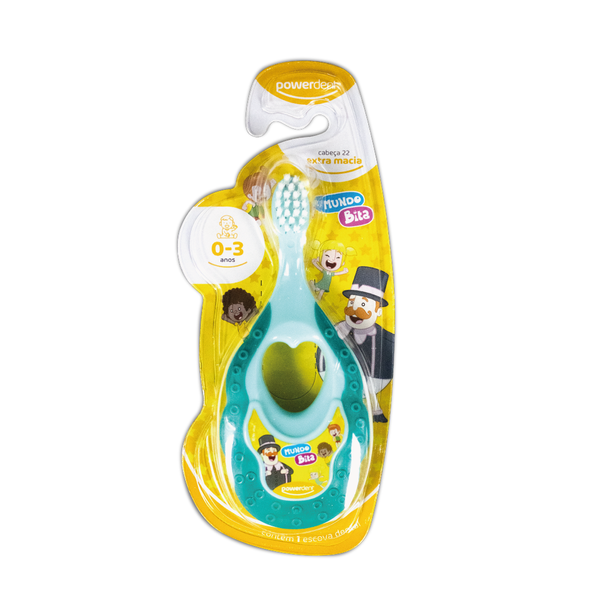 Escova de Dente Infantil com Mordedor Powerdent Mundo Bita