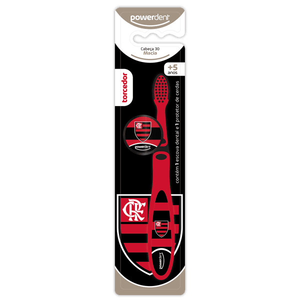Escova de Dentes Powerdent Infantil Flamengo