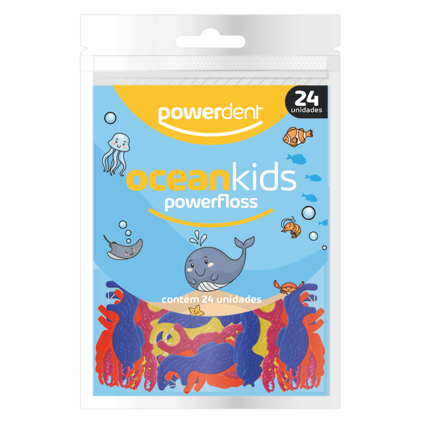 Fio Dental Powerdent Ocean Kids PowerFloss 24un