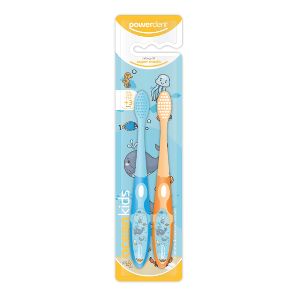Escova de Dentes Powerdent Infantil Ocean Kids 2un