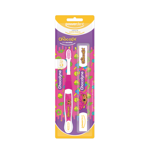 Escova de Dentes Powerdent com Estojo Chocolix