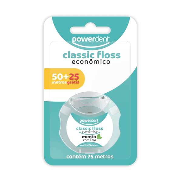 Fio Dental Powerdent ClassicFloss Econômico P50 L75m