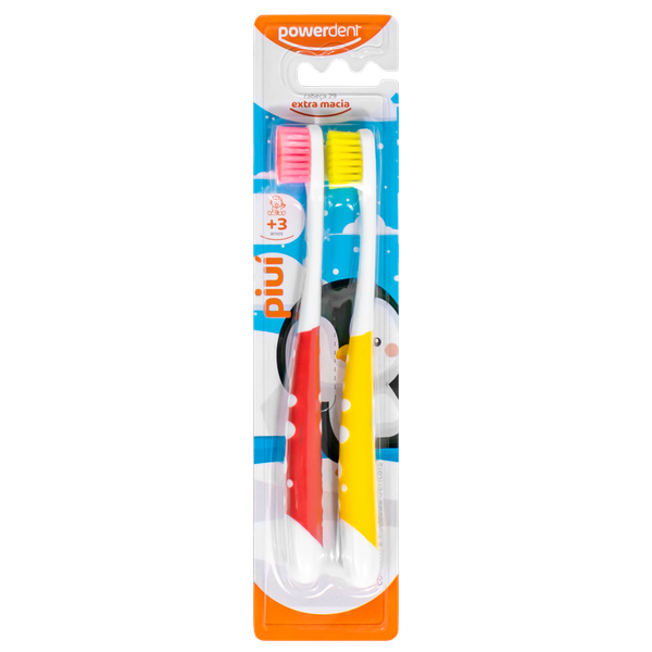 Escova de Dentes Powerdent Infantil Piuí 2un