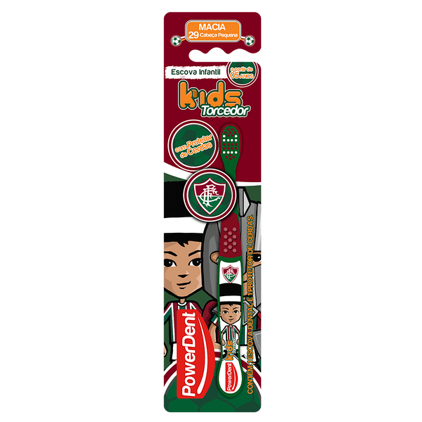 Kit 12 Escovas de Dentes Infantil Powerdent Fluminense