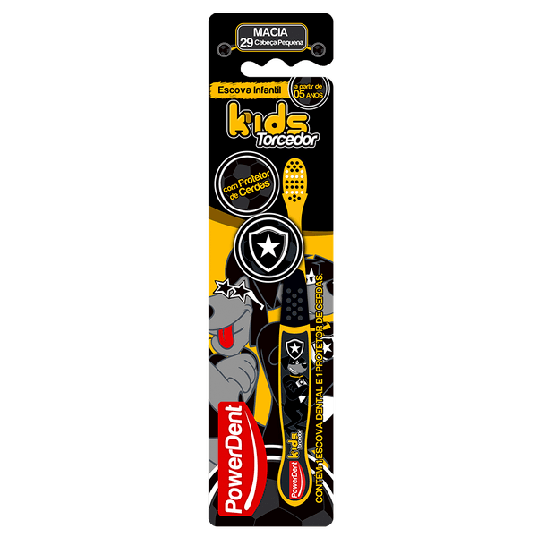Kit com 12 Escovas de Dentes Infantil Powerdent Botafogo