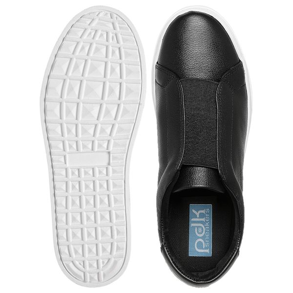 Tênis Slip On Couro Premium Fly Preto 1002