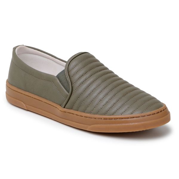 Tênis Slip On Couro Plume Oliva 1000