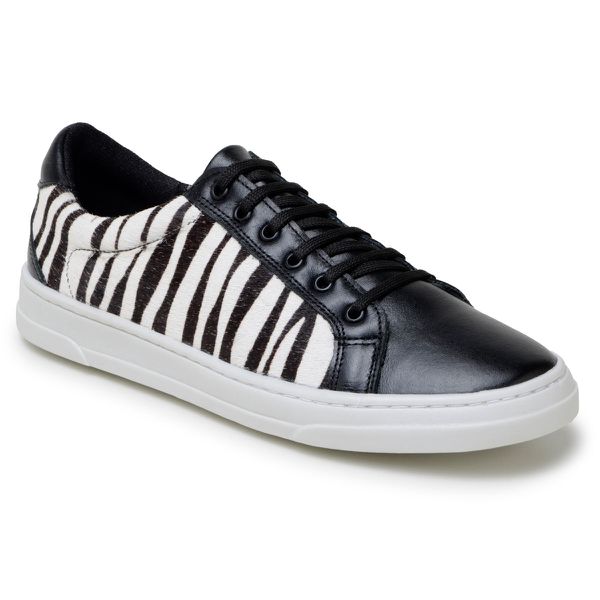 Tênis Casual Couro Premim Paris Preto Zebra Preta 2018