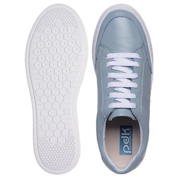 Tênis Casual Couro Premium Fly Azul Bebê 2024