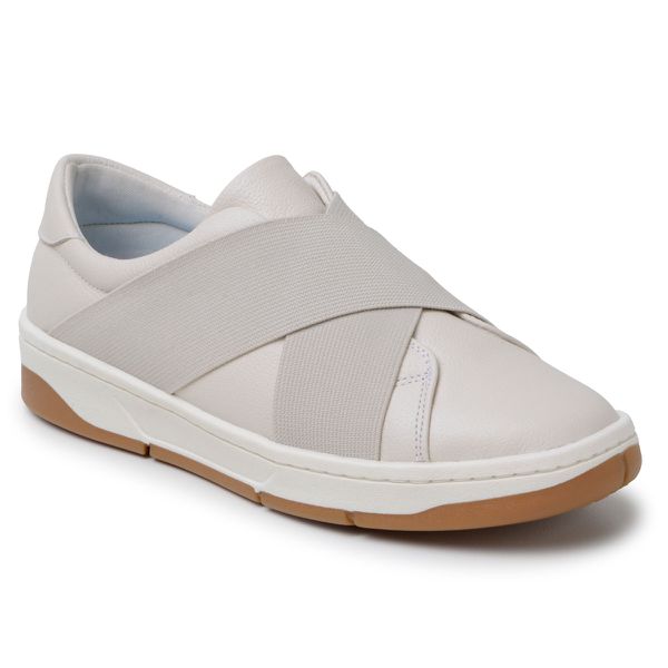 Tênis Slip On Couro Premium Plume Natural 1004