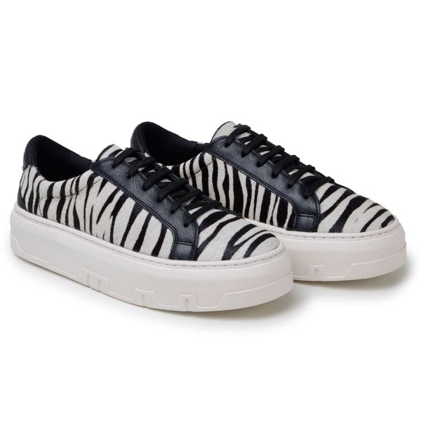 Tênis Casual Animal Print Couro Premium Pelo Zebra 2018