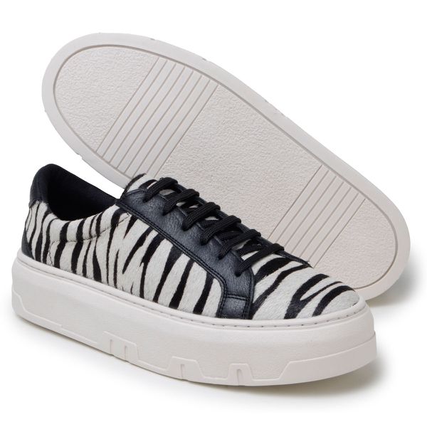 Tênis Casual Animal Print Couro Premium Pelo Zebra 2018