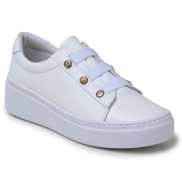 Tênis Slip On Couro Premium Fly Branco 2230