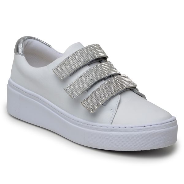 Tênis Slip On Couro Legitimo Luxo Strass 2900