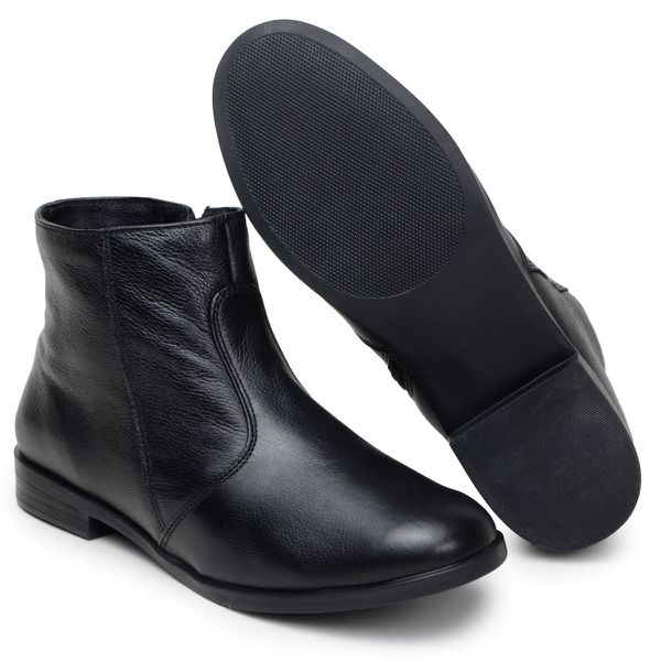 Bota Em Couro Legitimo Premium Confort Preto 9999