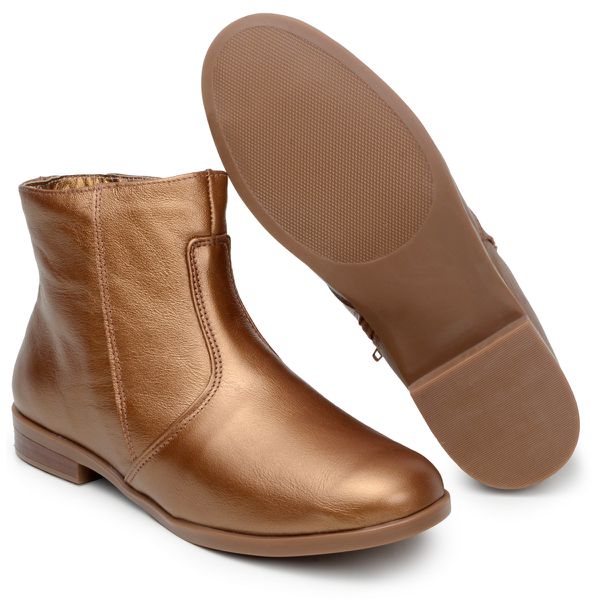 Bota Cano Baixo Couro Legitimo Premium Confort Ouro Velho 9999