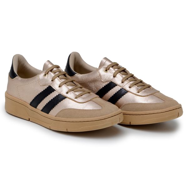 Tênis Casual Couro Premium Plume Glace/Preto 2042